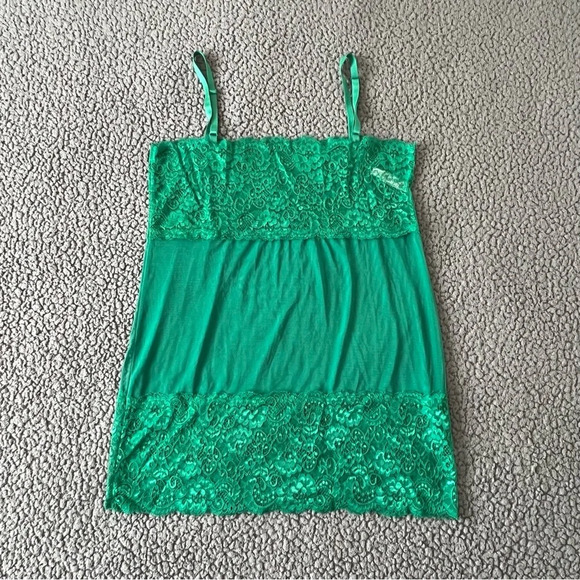 Women’s Kissable by Coquette Green Lace Mesh Tube Slip Dress Lingerie Pajama XL - Picture 4 of 8